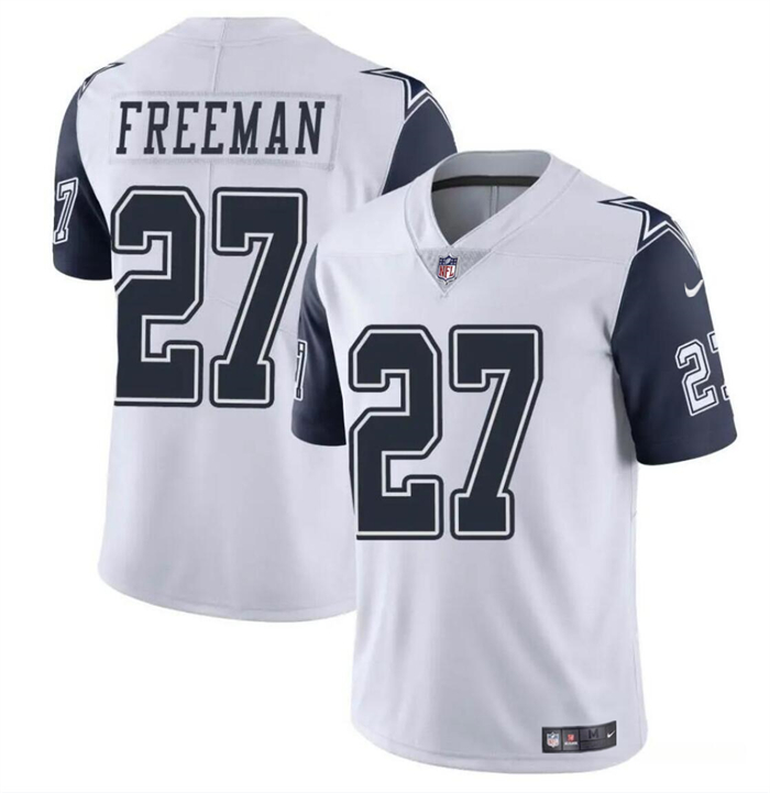 Men's Dallas Cowboys #27 Royce Freeman White Color Rush Limited Football Stitched Jersey